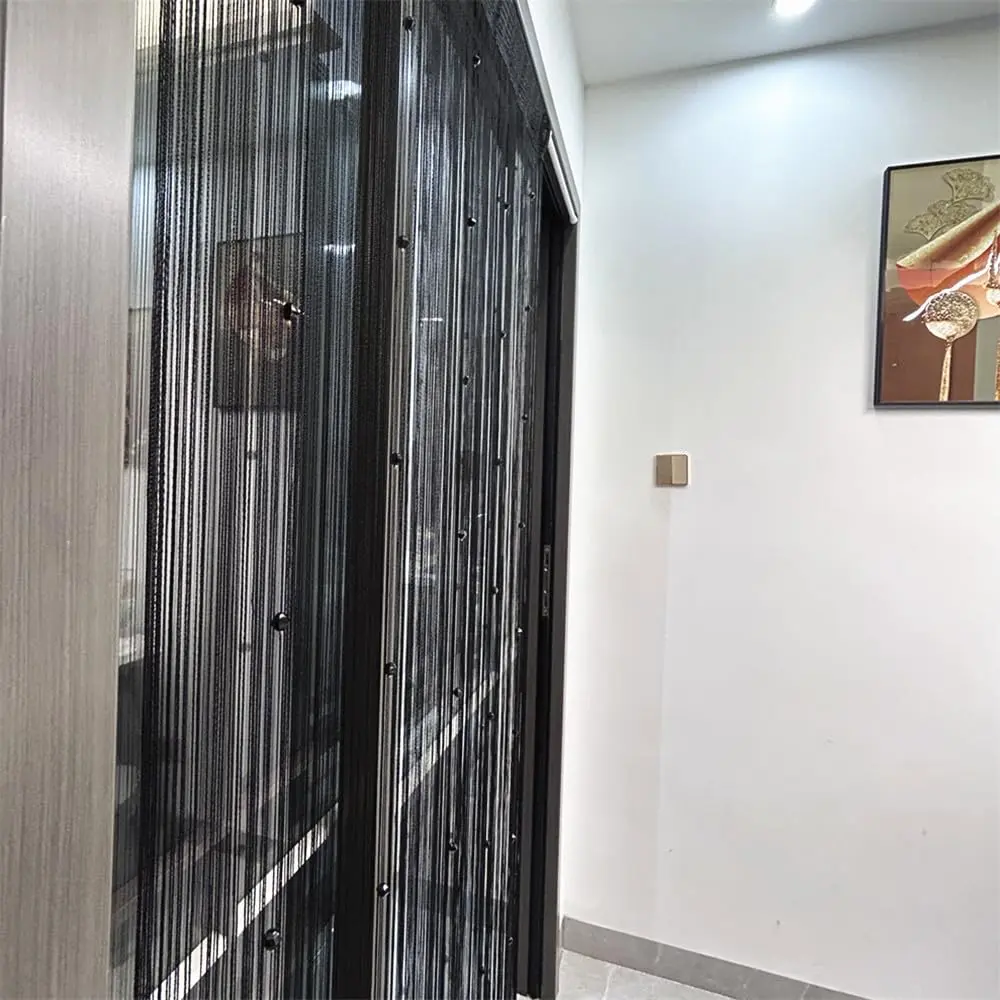 Eve Split Black Curtain 190-200cm high | Modern Grommet Room Divider (70-120 chars) - view 5
