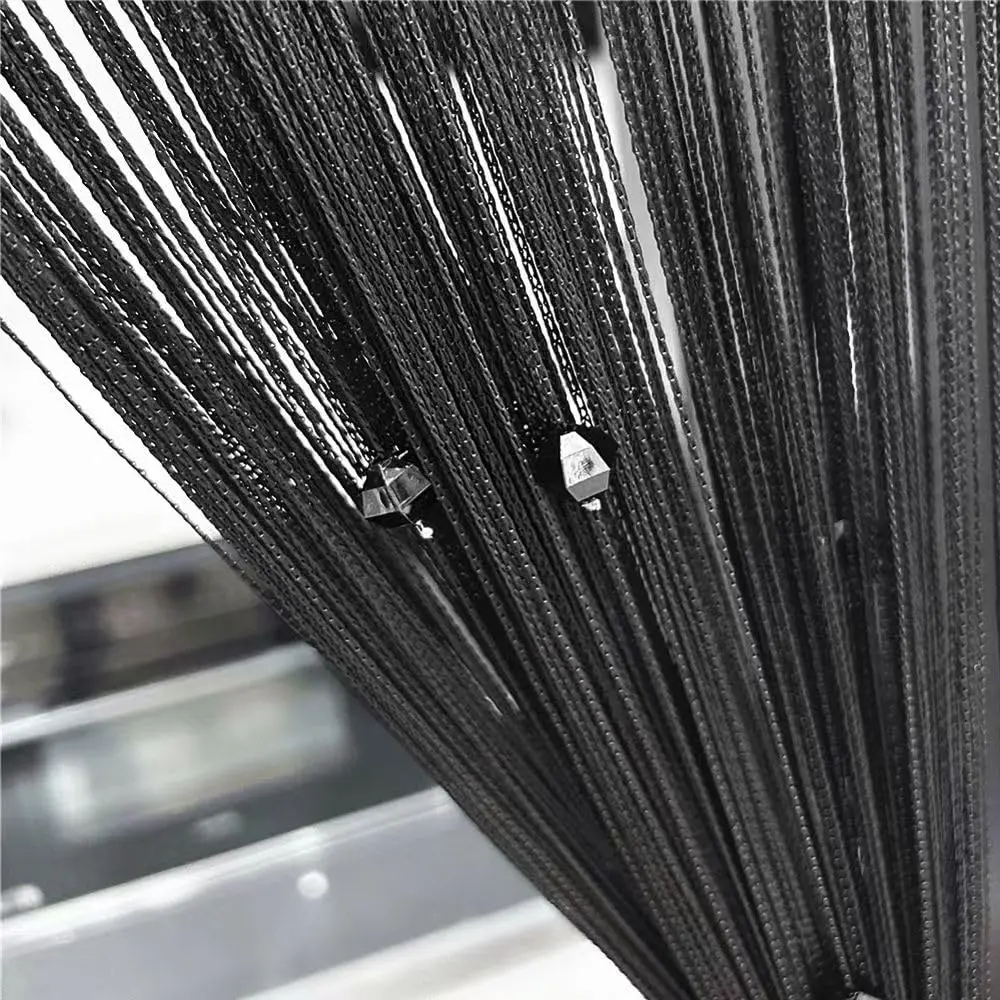 Eve Split Black Curtain 190-200cm high | Modern Grommet Room Divider (70-120 chars) - view 6