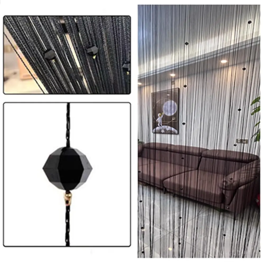 Eve Split Black Curtain 190-200cm high | Modern Grommet Room Divider (70-120 chars) - view 2