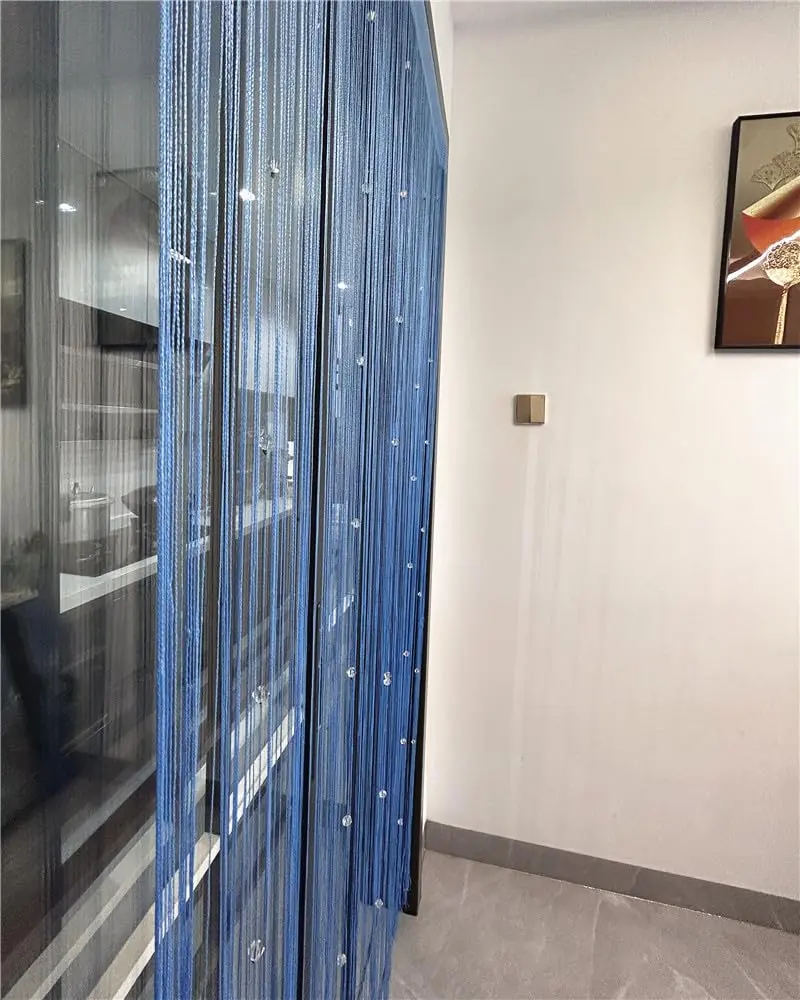 Eve Split Sky Blue Curtain 190-200cm High | Modern Beaded Door String Curtain - view 5