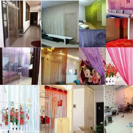 Eve Split Sky Blue Curtain 190-200cm High | Modern Beaded Door String Curtain - view 7