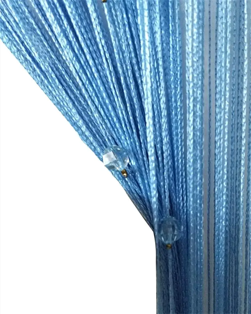 Eve Split Sky Blue Curtain 190-200cm High | Modern Beaded Door String Curtain - view 9