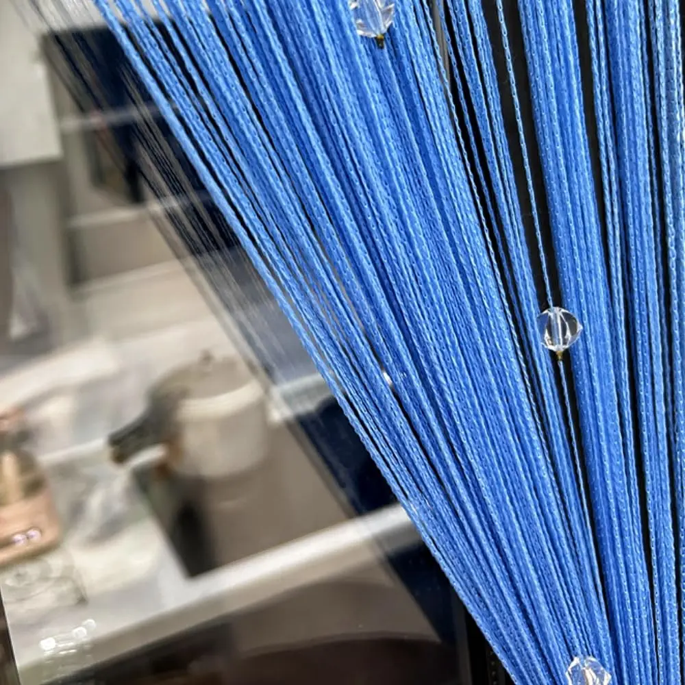 Eve Split Sky Blue Curtain 190-200cm High | Modern Beaded Door String Curtain - view 2