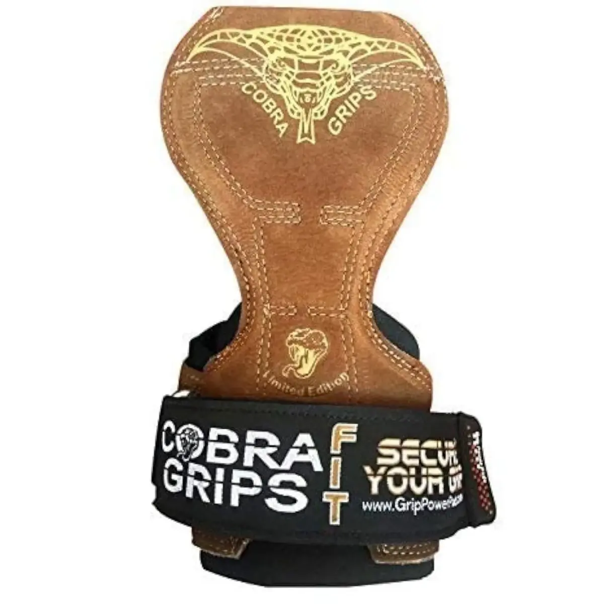 Cobra Grips FIT Brown Leather Weight Lifting Gloves with Wrist Wraps - Unisex Adult (4.25"-7.0" Wrist) - main product image