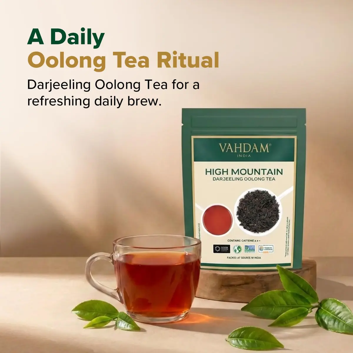 VAHDAM High Mountain Oolong Tea Leaves 3.5oz | Premium Himalayan Loose Leaf Tea, High Caffeine, Organic, Natural, Re-sealable Bag - view 5