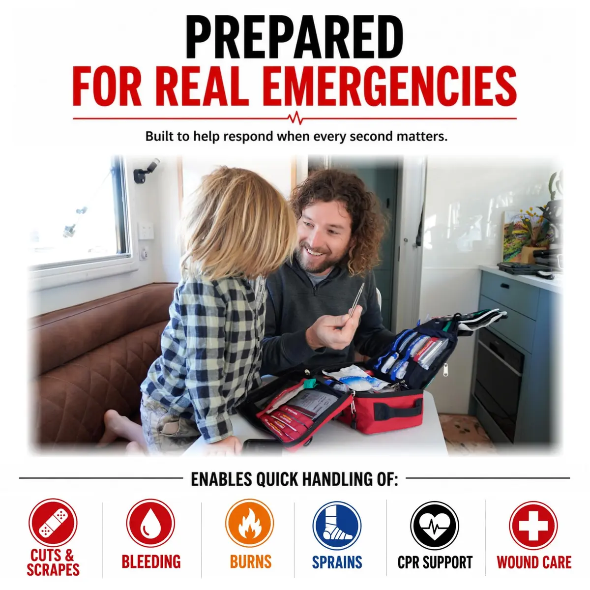SURVIVAL Large First Aid Kit 142-Piece Emergency Response System | Compact, Durable, Australian Design - view 3