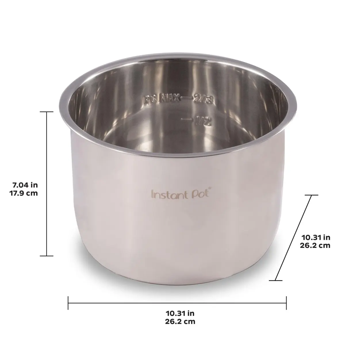 Instant Pot Stainless Steel Inner Cooking Pot 8-Qt (7.6L / 8 Quarts) | Genuine Food-Grade 304 (18/8) Steel - view 3