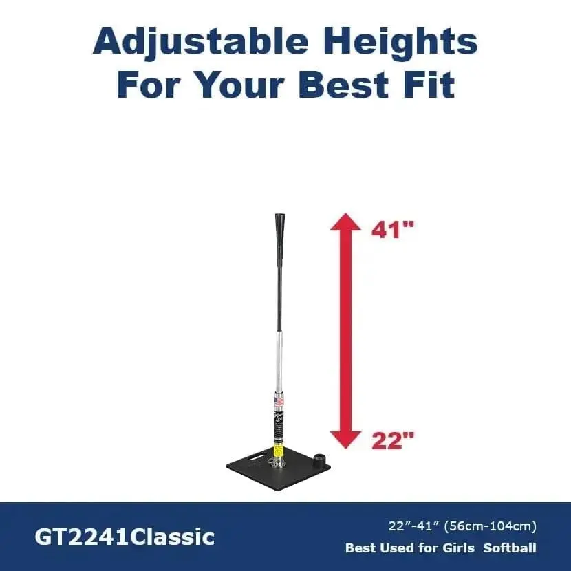 G Tee Classic Baseball/Softball Batting Tee Adjustable 18" - 30" Tall | Premium USA Craftsmanship | Used by Pros - view 3