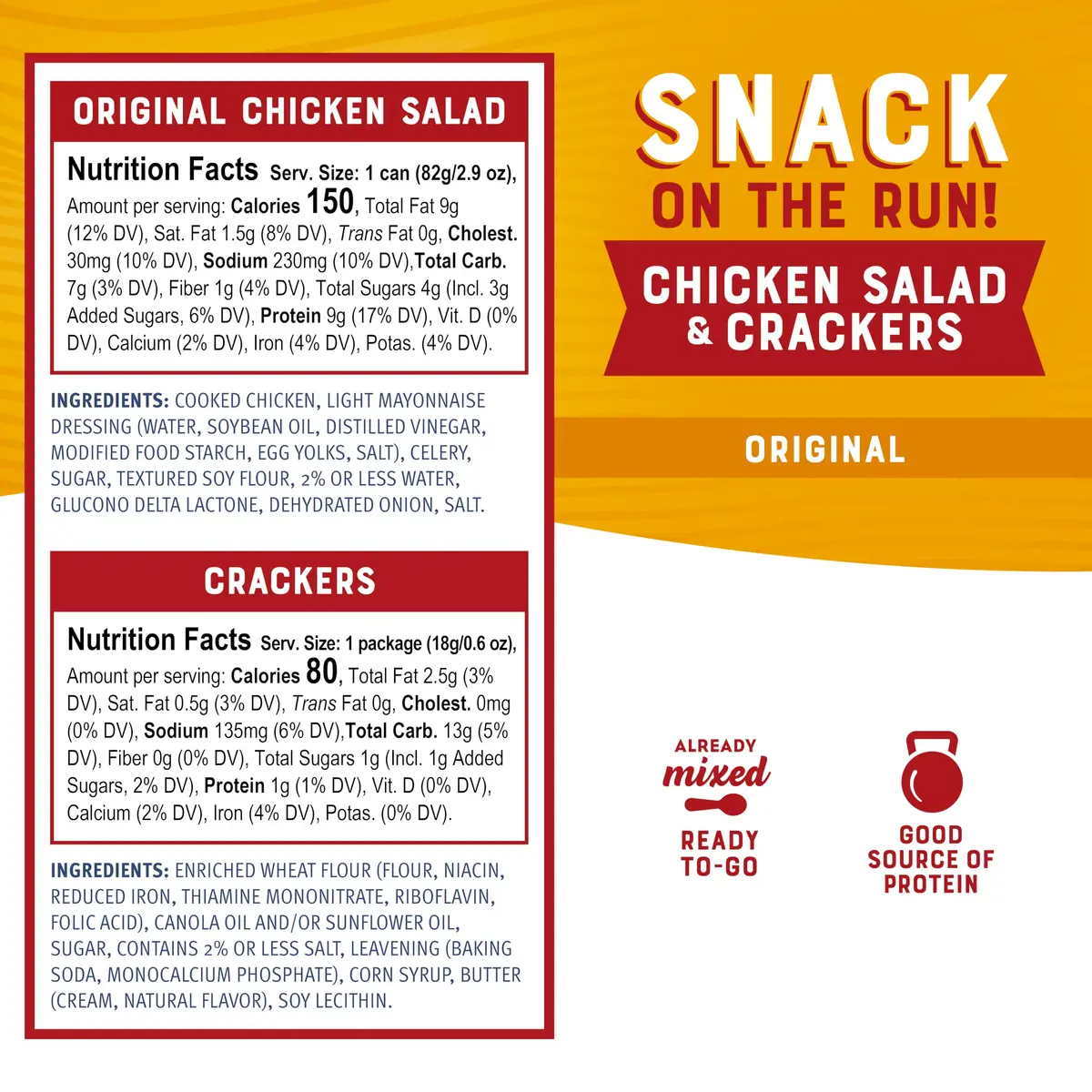 Bumble Bee Snack On The Run! Original Chicken Salad Kit | 3.5 Oz Ready-to-Eat Protein Snack - view 3