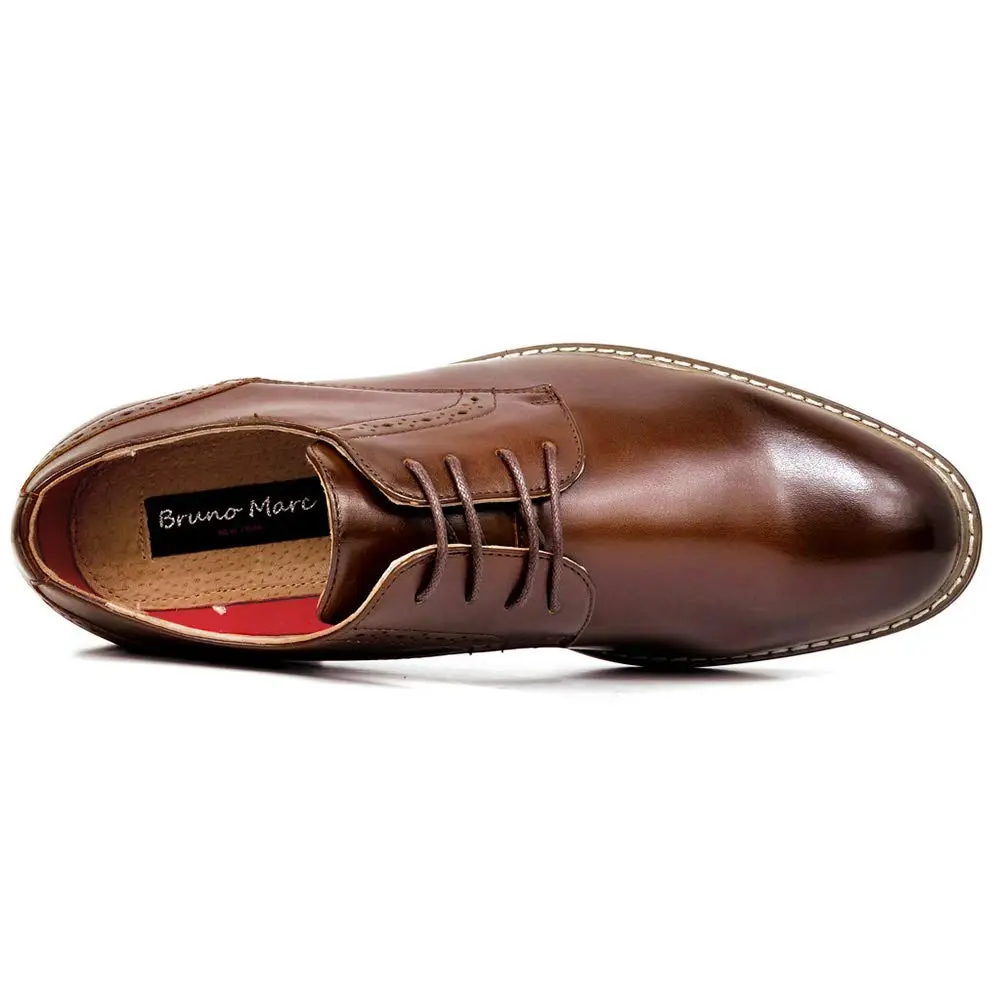 Bruno Marc Men's Dress Classic Comfort Oxford Shoes,Dark Brown,10 | Vintage Style with Comfort - view 6