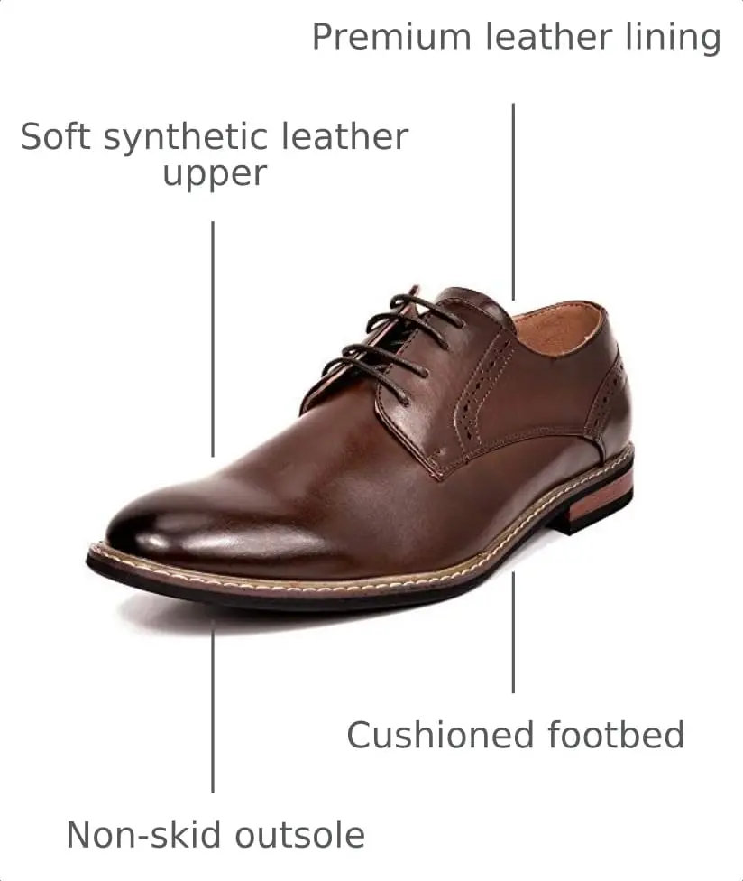Bruno Marc Men's Dress Classic Comfort Oxford Shoes,Dark Brown,10 | Vintage Style with Comfort - view 3
