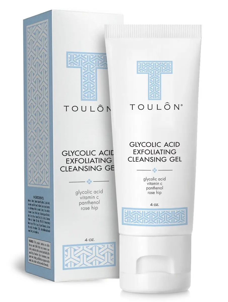 TOULON Glycolic Acid Face Wash 4 Oz | Exfoliating Gel for All Skin Types - main product image