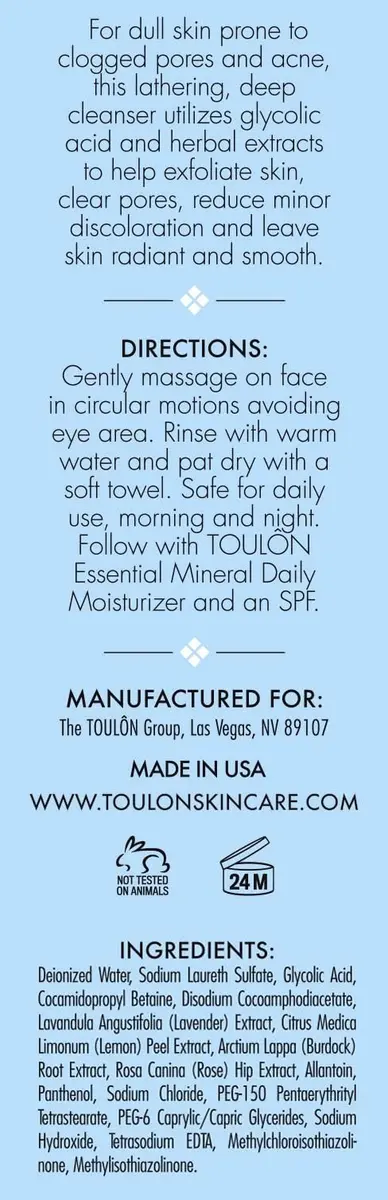 TOULON Glycolic Acid Face Wash 4 Oz | Exfoliating Gel for All Skin Types - view 4