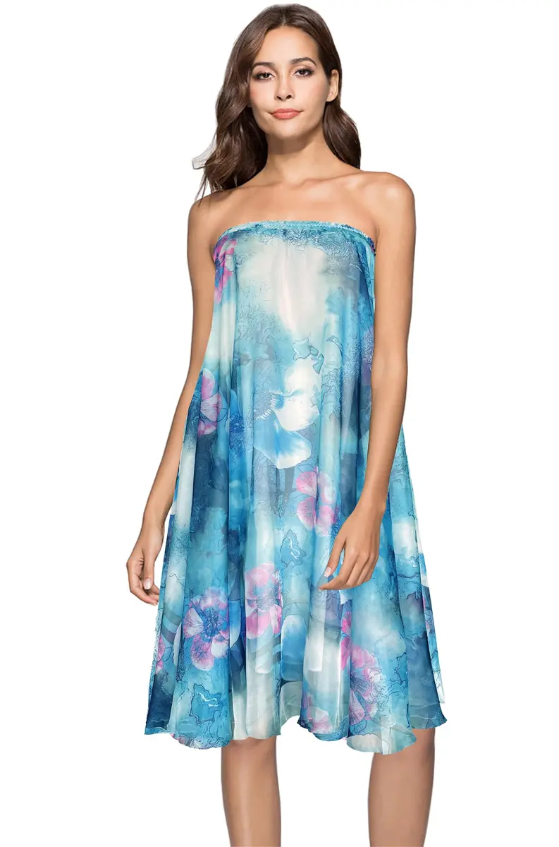 Afibi Women's Maxi Chiffon Long Skirt XX-Large | Flowy, Floral, Beach-Ready (70-120 chars) - view 2