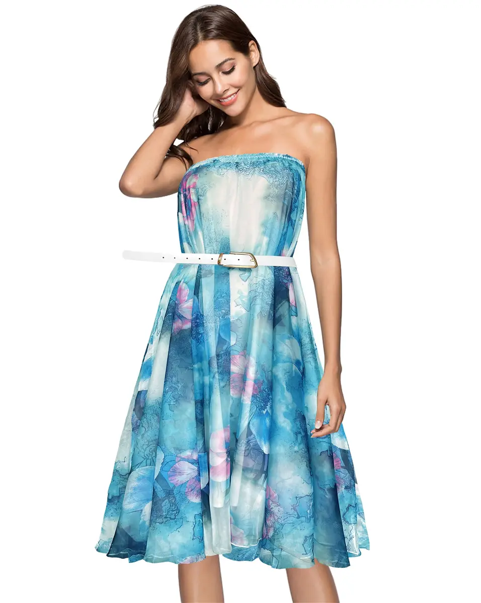 Afibi Women's Maxi Chiffon Long Skirt XX-Large | Flowy, Floral, Beach-Ready (70-120 chars) - view 3