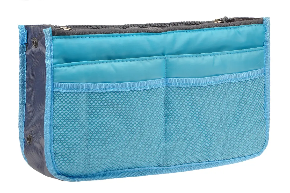 Vercord Purse Organizer Insert for Handbags Blue Medium | 13 Pockets Nylon - main product image