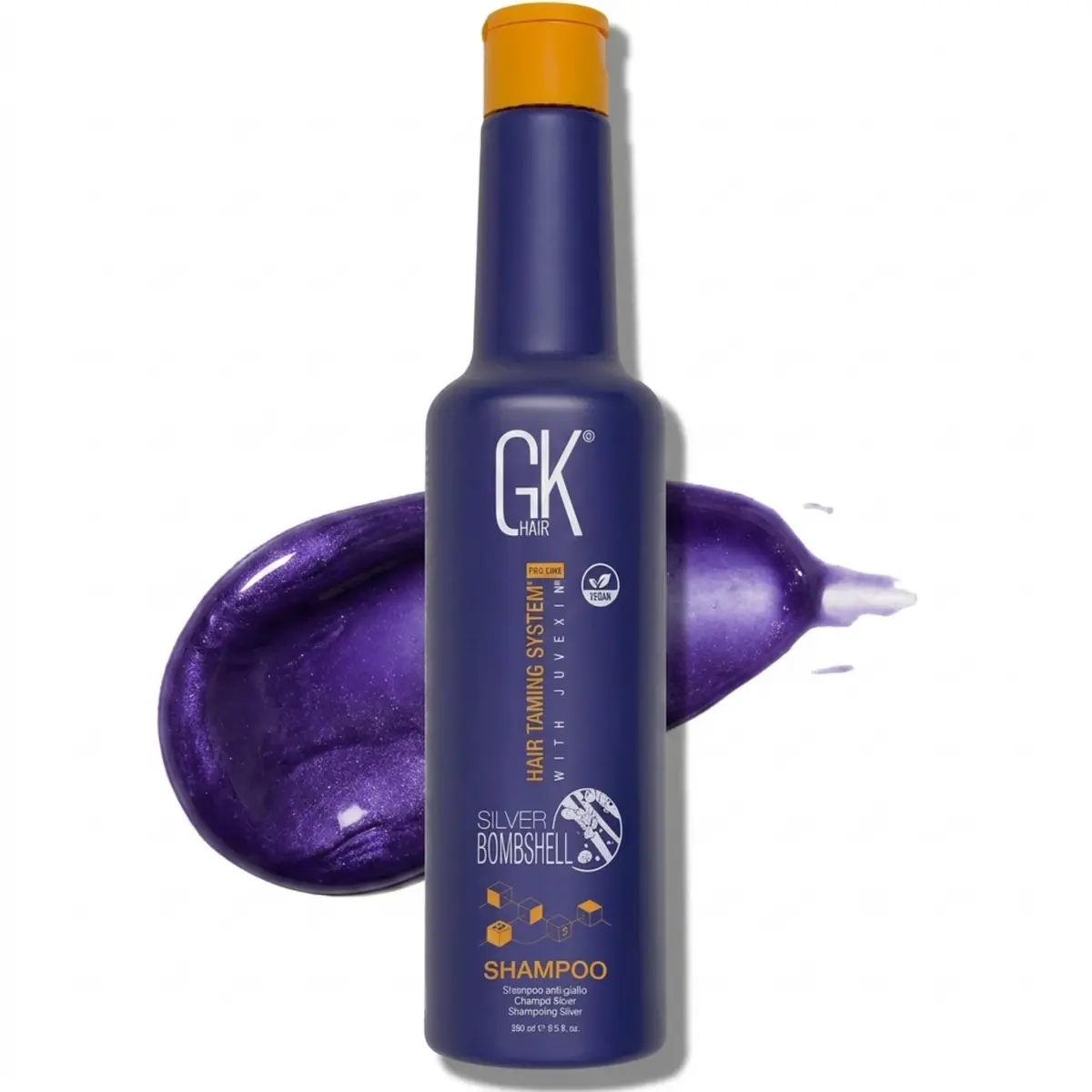 GK HAIR Silver Bombshell Purple Shampoo with Vitamin B5 9.5 Oz | Deep Violet Pigments for Brassy Tones - main product image