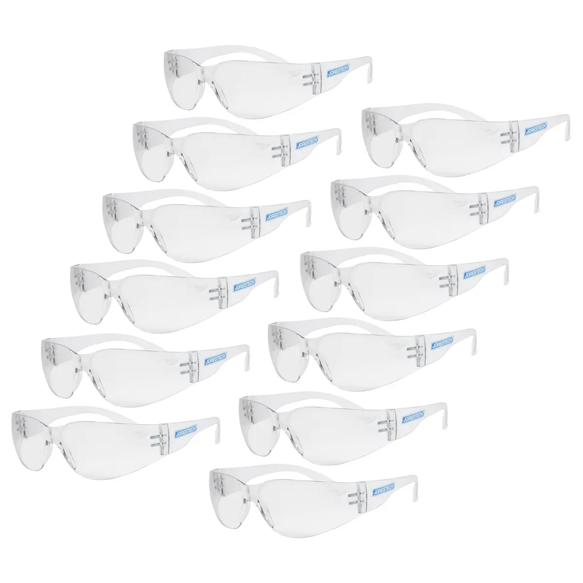 JORESTECH Safety Glasses ANSI Z87+ Impact-Resistant Polycarbonate UV Coating 12-Pack - main product image