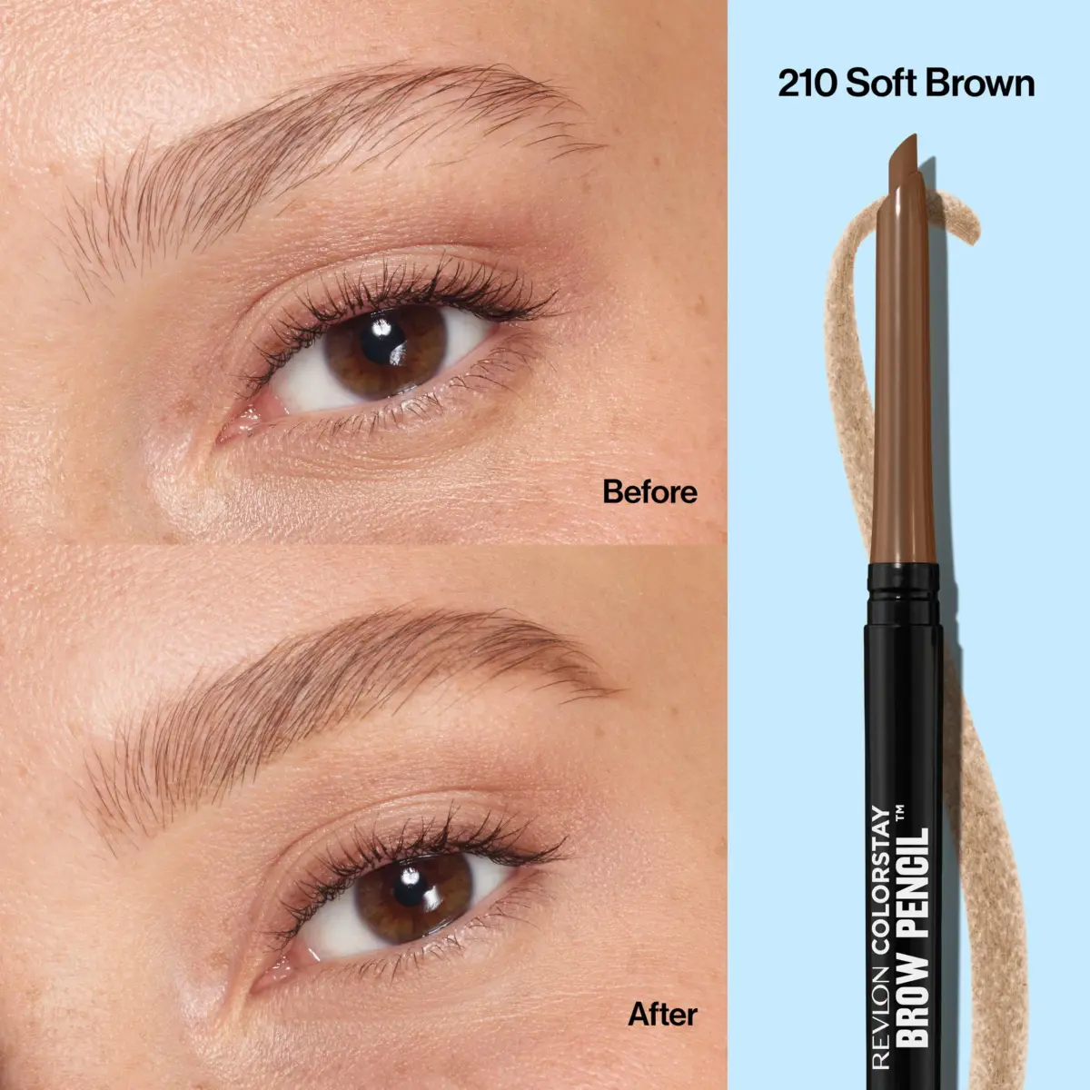 Revlon ColorStay Eyebrow Pencil with Spoolie Brush, Soft Brown, 0.021 oz (0.59 g) | Waterproof Natural Definition - view 3
