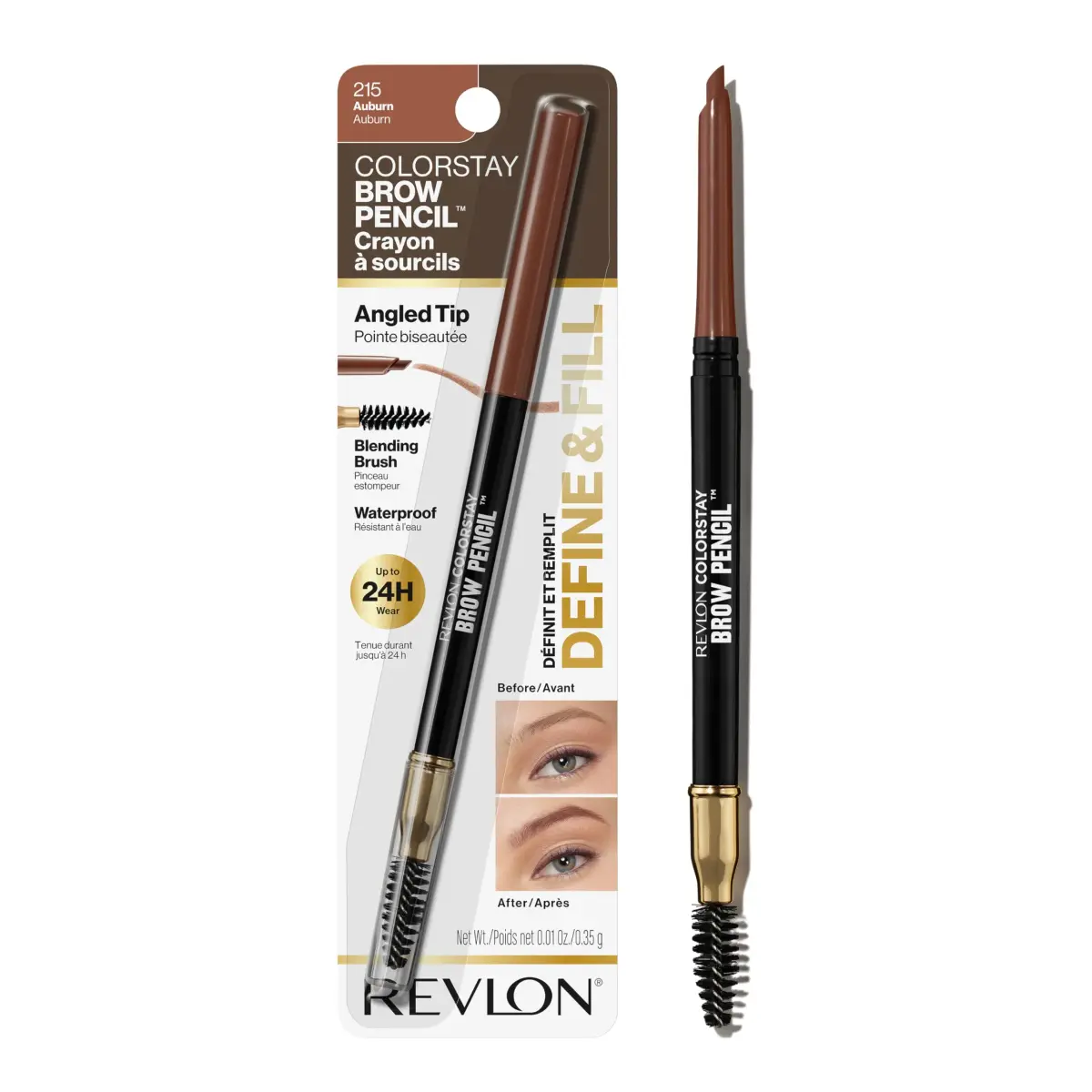 Revlon ColorStay Eyebrow Pencil with Spoolie Brush, 0.021 oz | Waterproof, Natural-Looking Brows - main product image