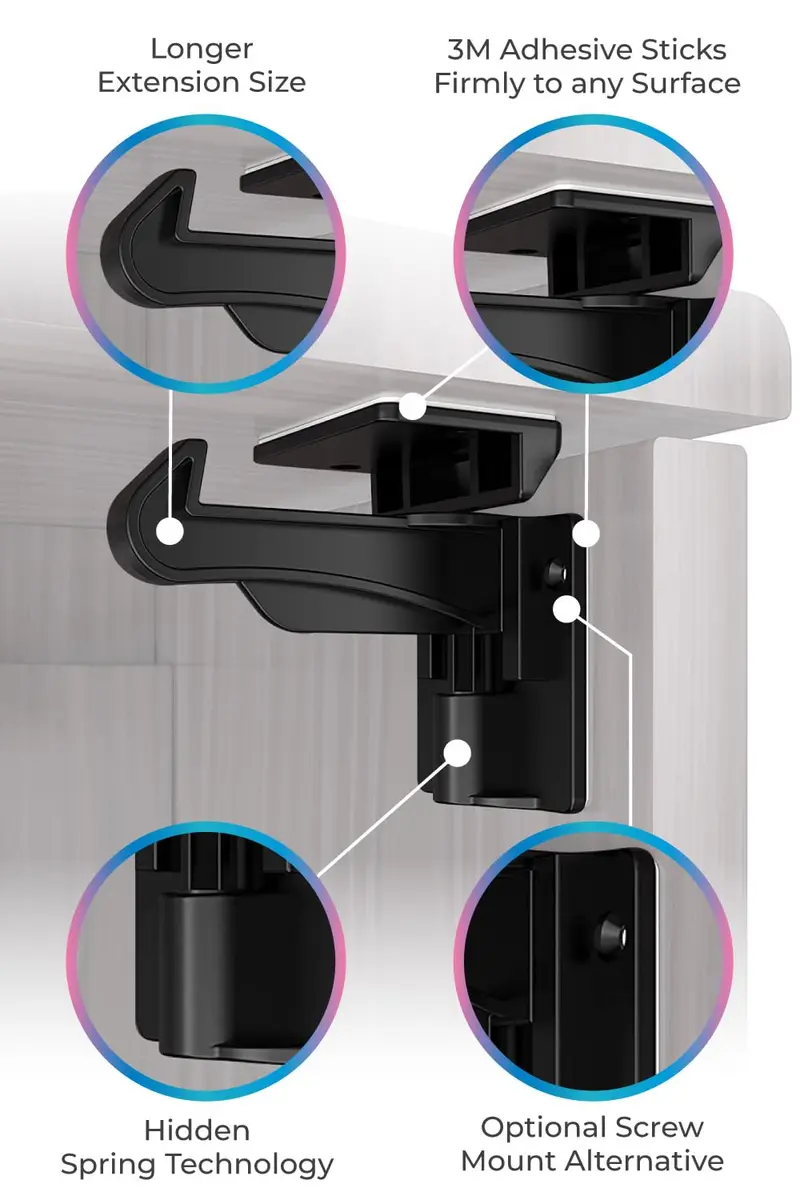 The Good Stuff Invisible Baby Cabinet Locks – No Tools Needed, 12 Pack | Secure Drawers & Cabinets - view 7