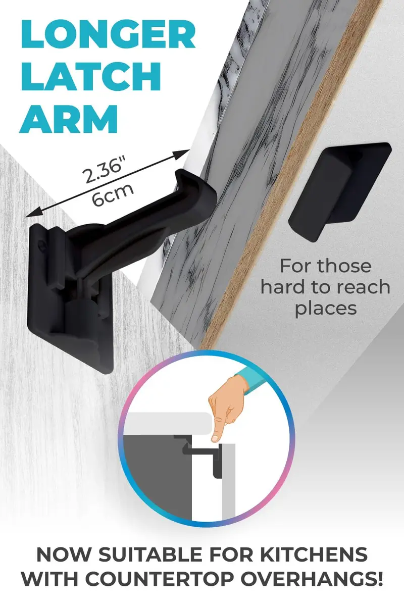 The Good Stuff Invisible Baby Cabinet Locks – No Tools Needed, 12 Pack | Secure Drawers & Cabinets - view 4