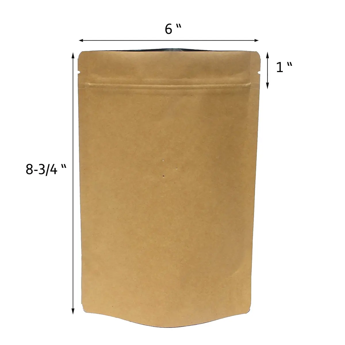 AwePackage 8 oz Barrier Kraft Paper Coffee Pouch with Degassing Valve | Stand-up Ziplock Bag for Freshness - view 2
