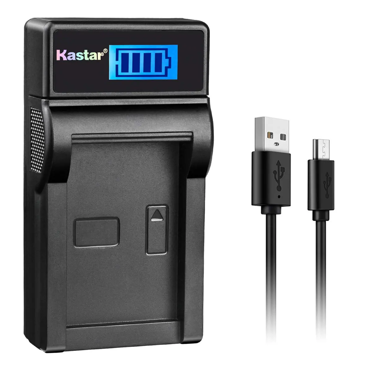 Kastar LCD Slim USB Charger for Nikon EN-EL20a Batteries | Charges via USB, Computer, or Wall Adapter | 5V/2A Input, 4.2V/8.4V 600mA Output - main product image