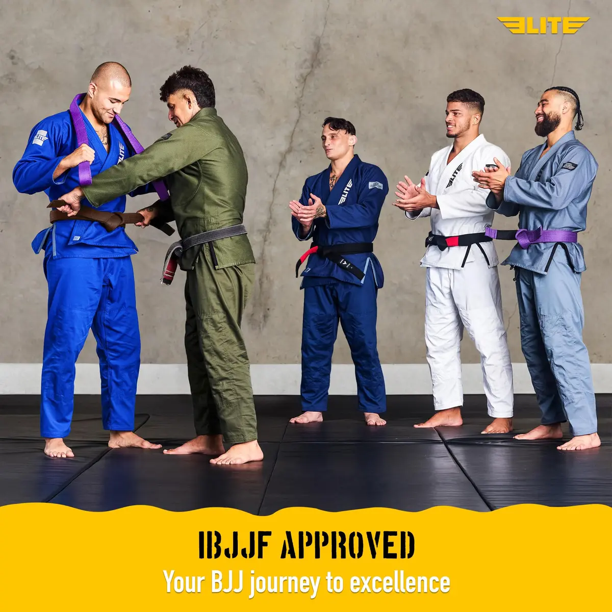 Elite Sports Adults Brazilian Jiu Jitsu Belt A2 Brown | IBJJF Approved for Training & Competition - view 5