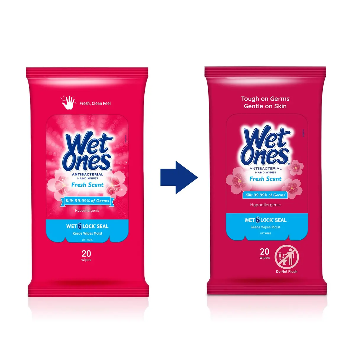 Wet Ones Antibacterial Hand Wipes, Fresh Scent, 20 Wipes (Pack of 10) | Kills 99.99% Germs, Hypoallergenic, TSA Travel Pack - view 6