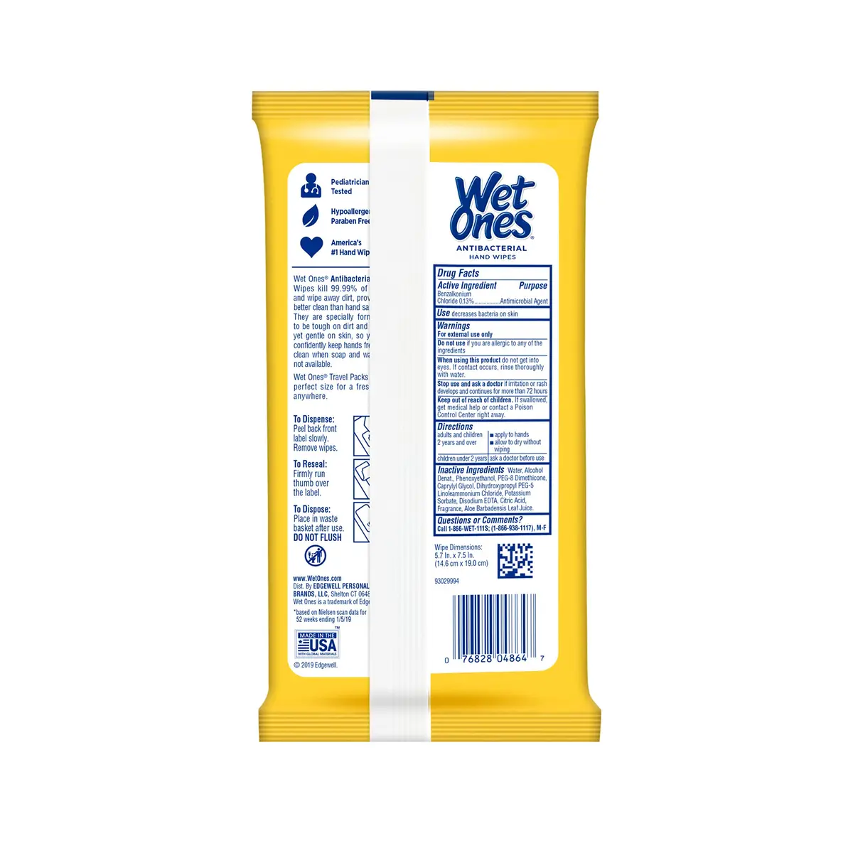 Wet Ones Antibacterial Hand Wipes Tropical Splash 200 Count (10 Packs) | Kills 99.99% of Germs - view 7