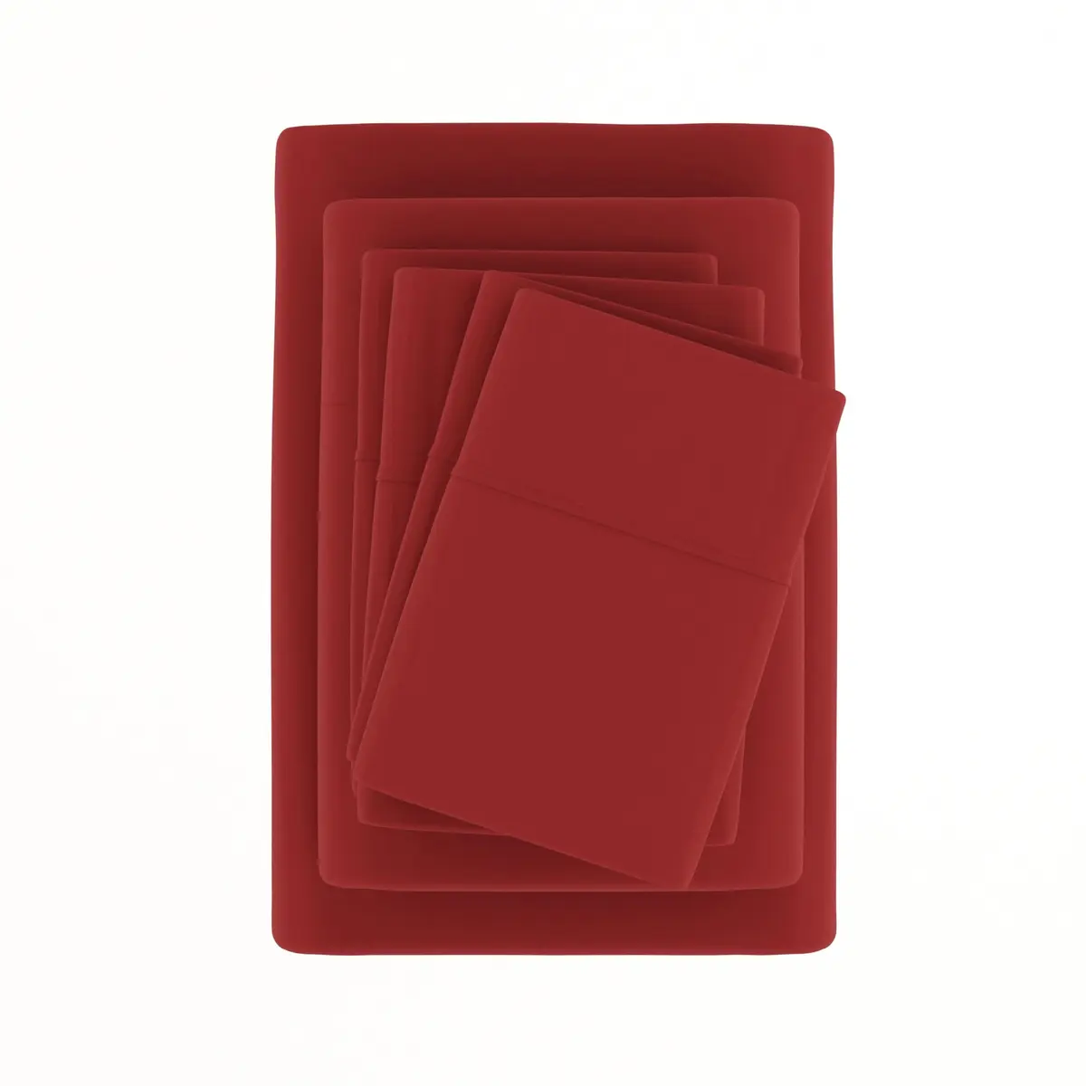 Linen Market 6 Piece Burgundy Twin XL Sheet Set | 156 GSM Microfiber Polyester - view 7