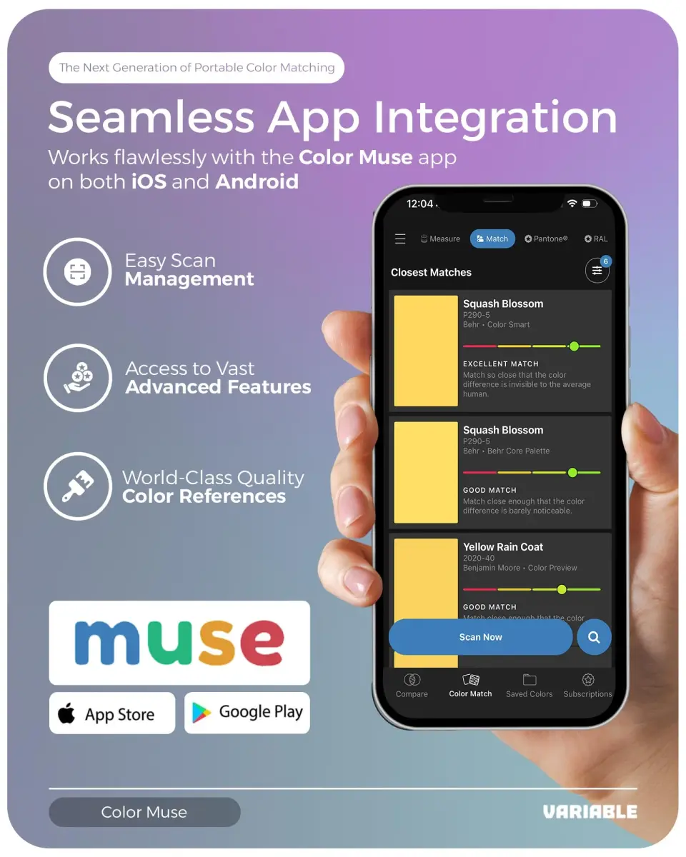 COLOR MUSE Colorimeter - Mobile Color Matching Tool | Accurately Matches Colors to Paint and Products - view 6