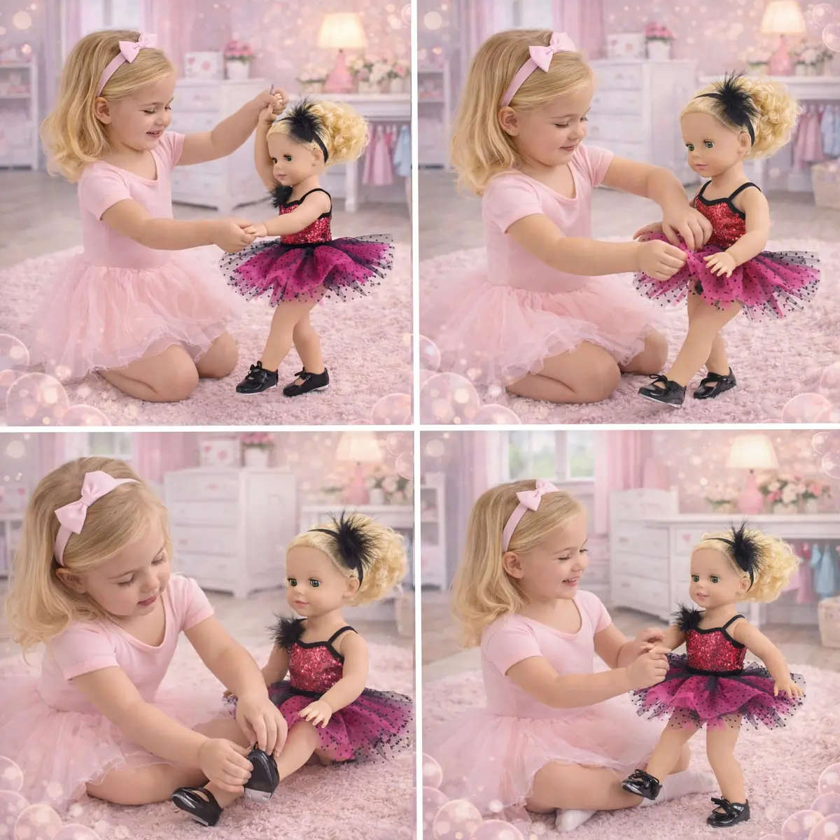 Emily Rose 18 Inch Doll Ballet Clothes Set - 4 PC Pink Outfit for American Girl Dolls | Dance Recital Costume - view 3