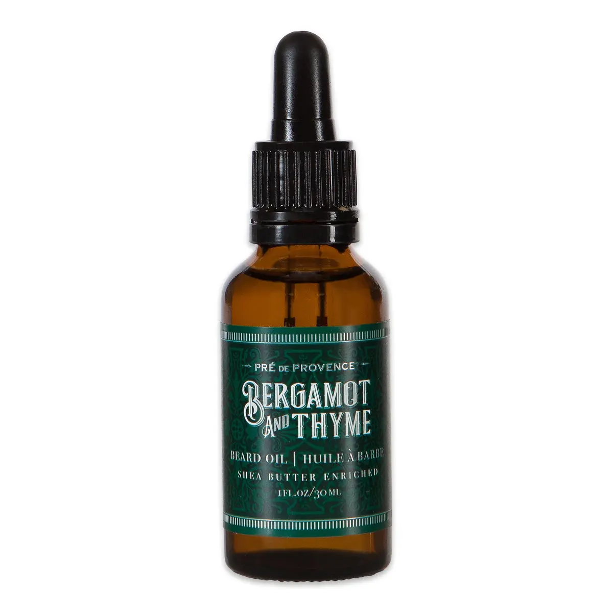 Pre de Provence Bergamot & Thyme Beard Oil with Shea Butter, 30ml (1 Fl Oz) | Masculine Scent for Beard Conditioning - main product image