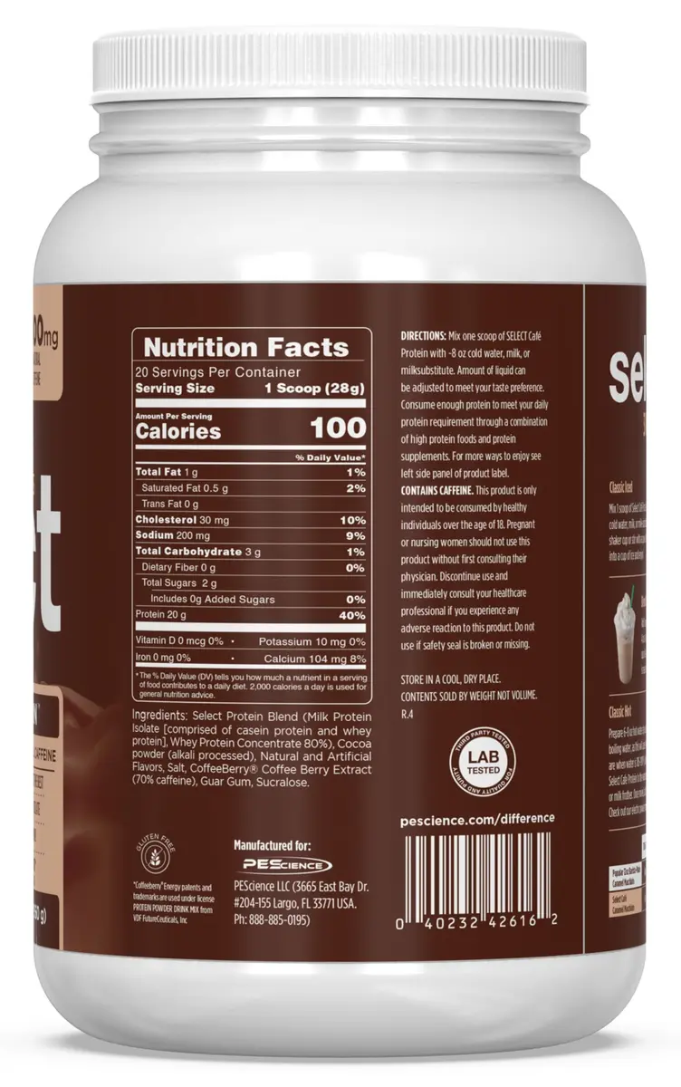 PEScience Select Cafe Protein Coffee Powder, Iced Mocha, 20 Servings | 20g Protein & 100mg Caffeine, Low Calorie, USA Import - view 6