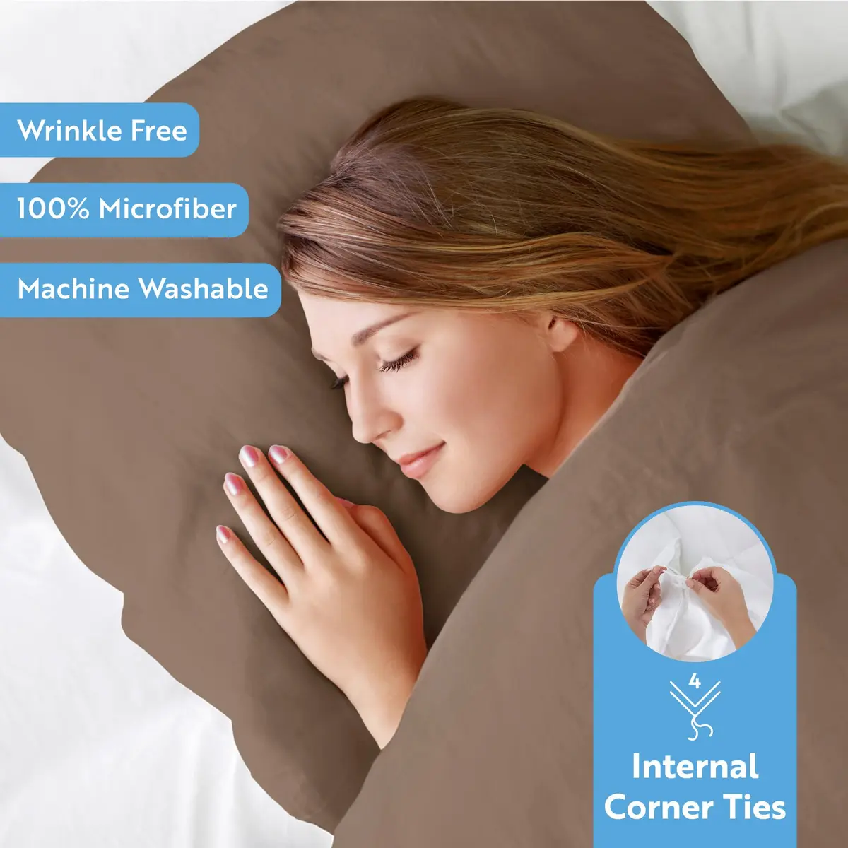 Linen Market Duvet Cover King Size (Taupe) | Hotel-Like Comfort & Softness - view 3
