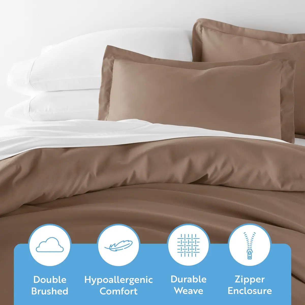 Linen Market Duvet Cover King Size (Taupe) | Hotel-Like Comfort & Softness - view 4