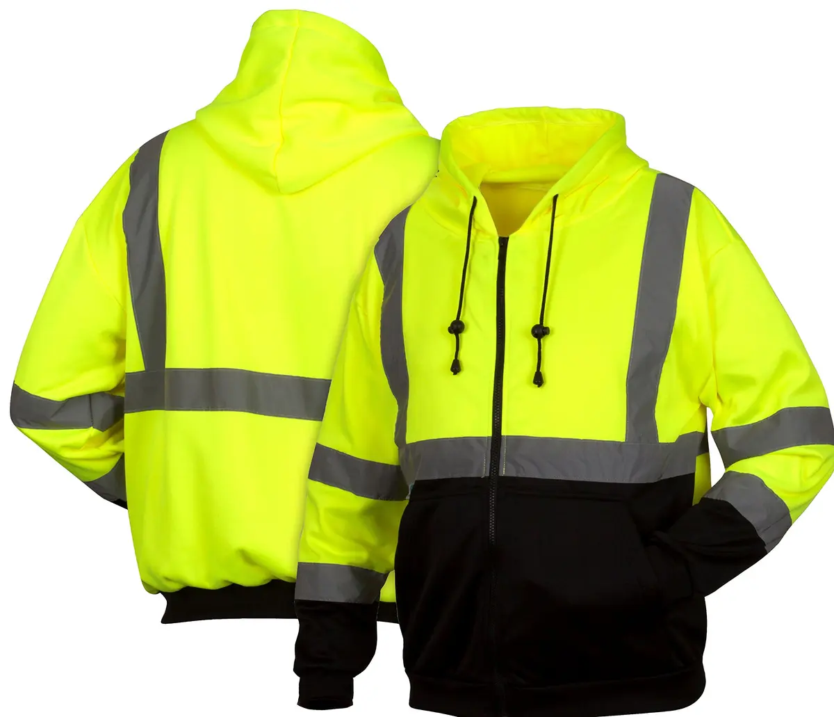 Pyramex RSZH3210X4 Sweatshirt Size 4X Large | Hi-Vis Lime Safety Workwear - view 3