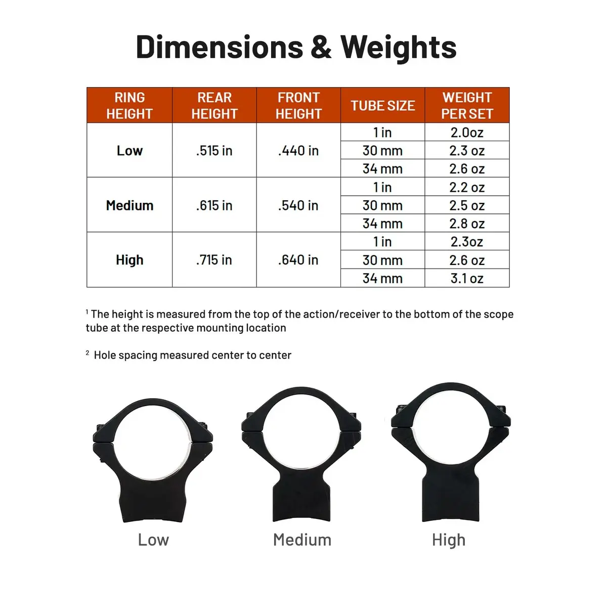 Talley X-Bolt Scope Mounts - HC950735 1" Tube Diameter High Hells Canyon Mounting Rings - Compatible with Browning X-Bolt Rifles - view 7