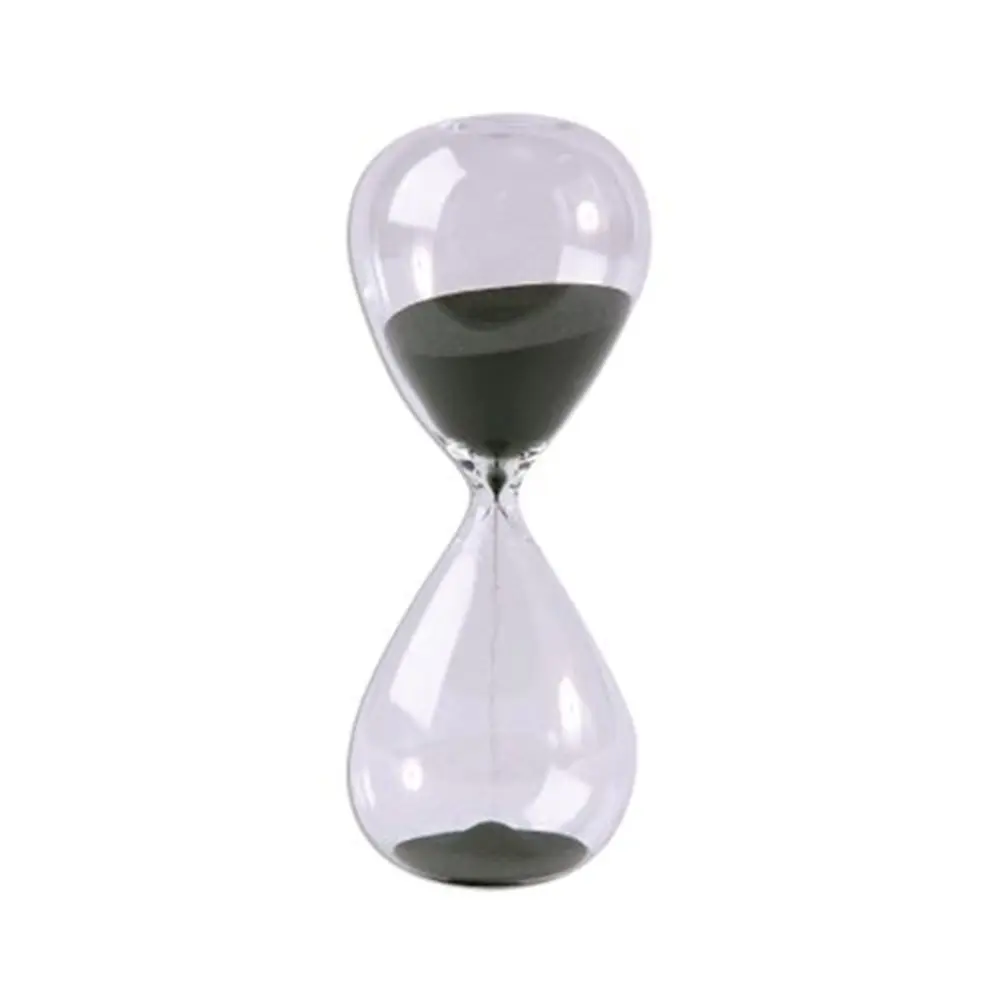 Winterworm Large Black Sand Glass Hourglass Timer 30 Minutes | Stylish Desk Decor & Gift - main product image
