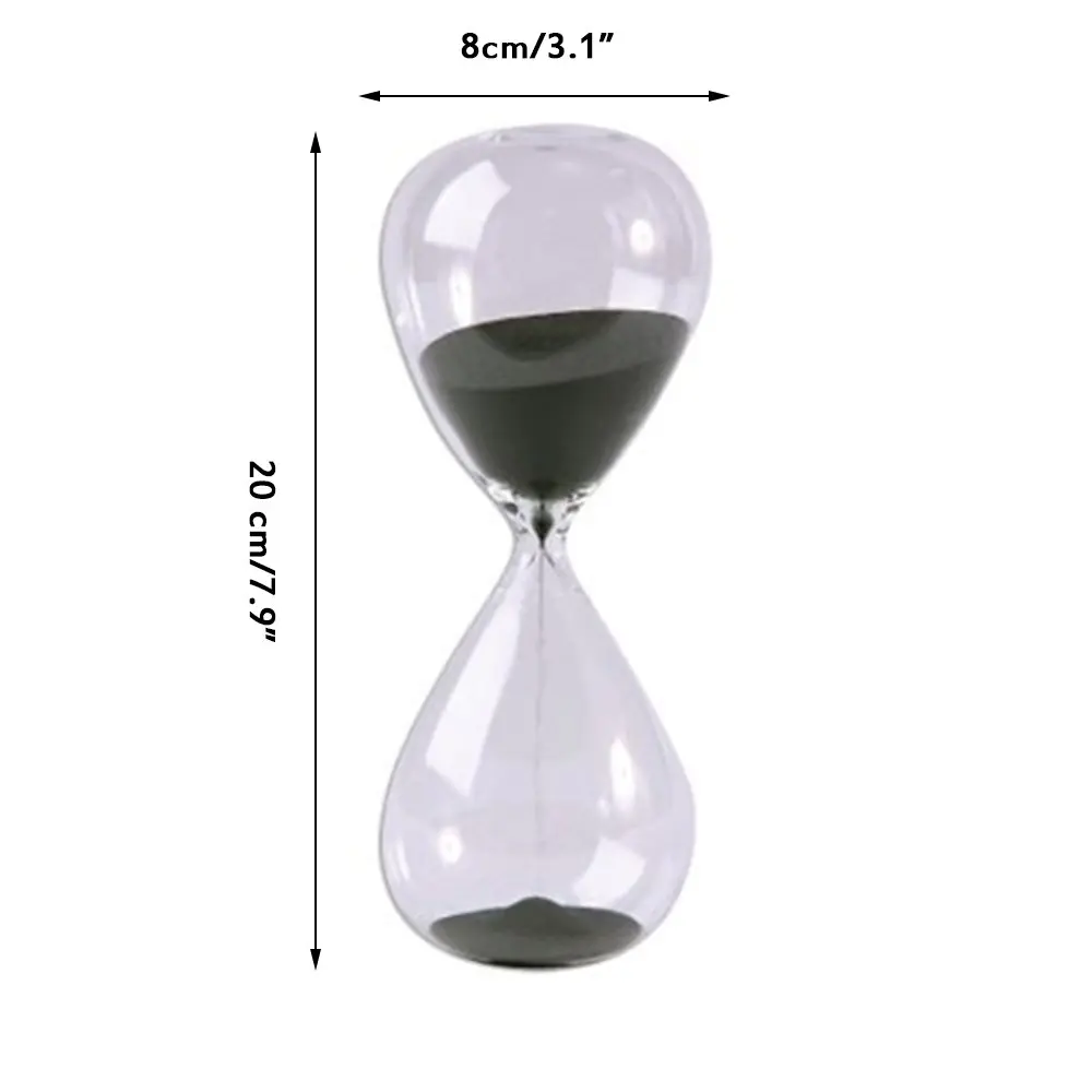 Winterworm Large Black Sand Glass Hourglass Timer 30 Minutes | Stylish Desk Decor & Gift - view 2