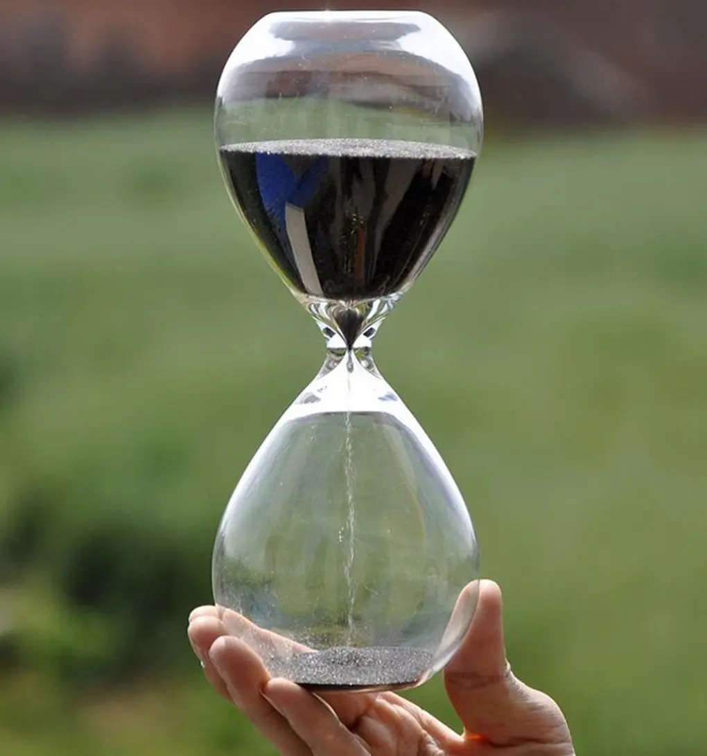 Winterworm Large Black Sand Glass Hourglass Timer 30 Minutes | Stylish Desk Decor & Gift - view 3