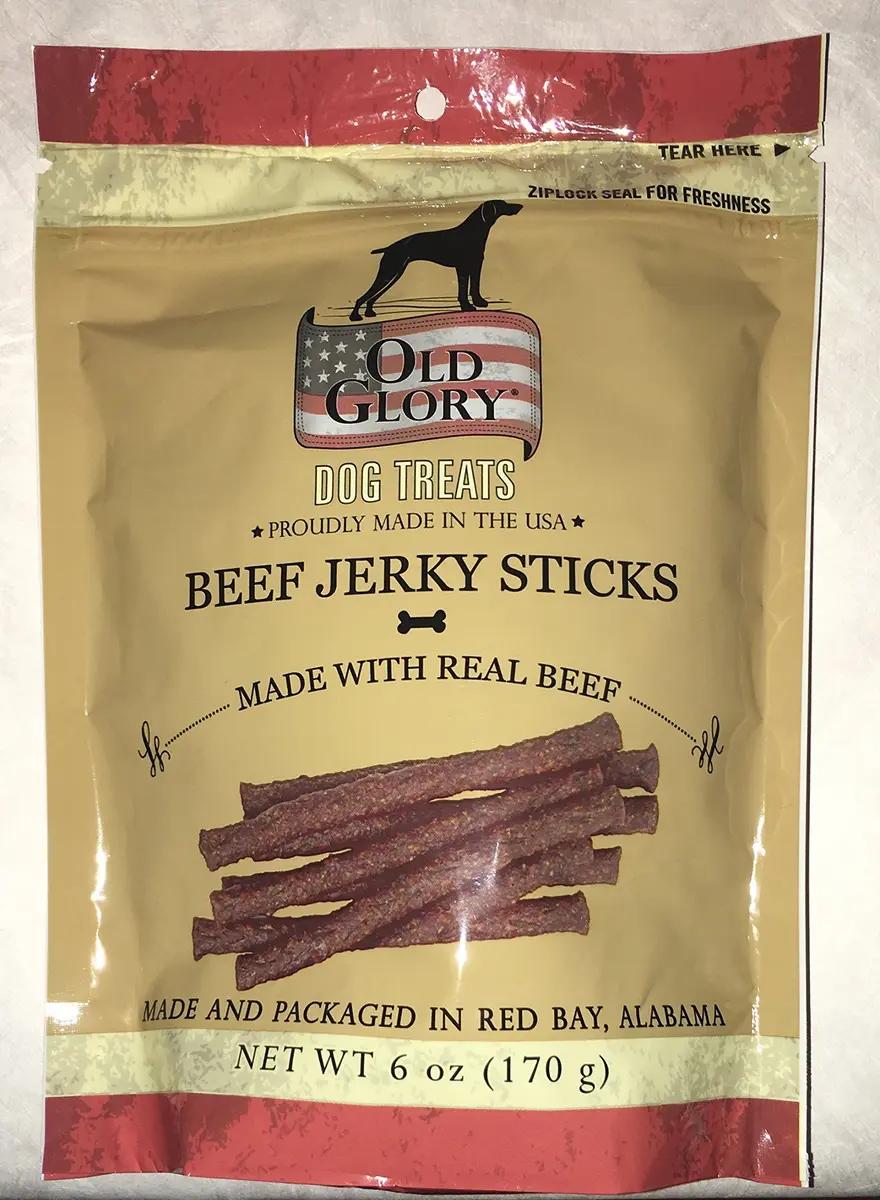 Sunshine Old Glory Dog Treats 6 oz | Made in USA with Real Beef, Jerky Sticks for Medium Dogs - main product image