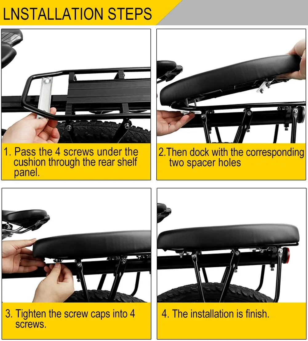 TOPCABIN Bicycle Manned Cushion Mountain Bike Back Seat | Comfortable Saddle for Kids & Adults - view 5