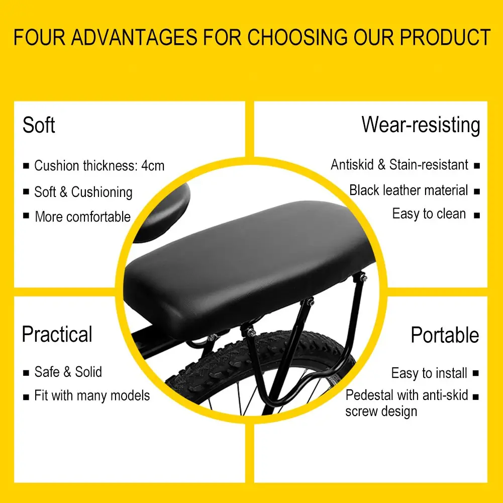 TOPCABIN Bicycle Manned Cushion Mountain Bike Back Seat | Comfortable Saddle for Kids & Adults - view 8