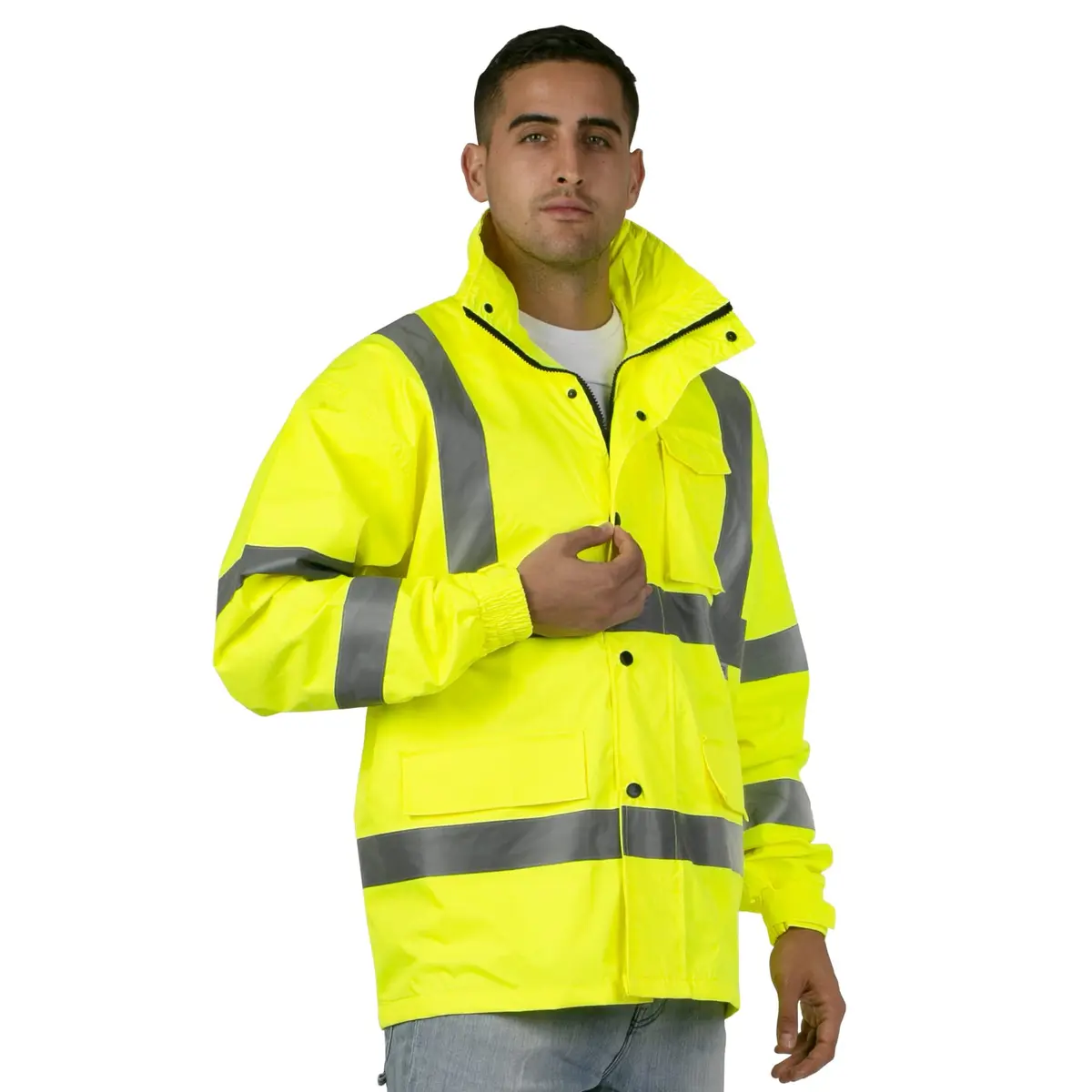 JORESTECH Class 3 Hi-Vis Waterproof Rain Jacket | ANSI/ISEA 107-2015 Type R Class 3, Waterproof, Breathable, Reflective - view 3