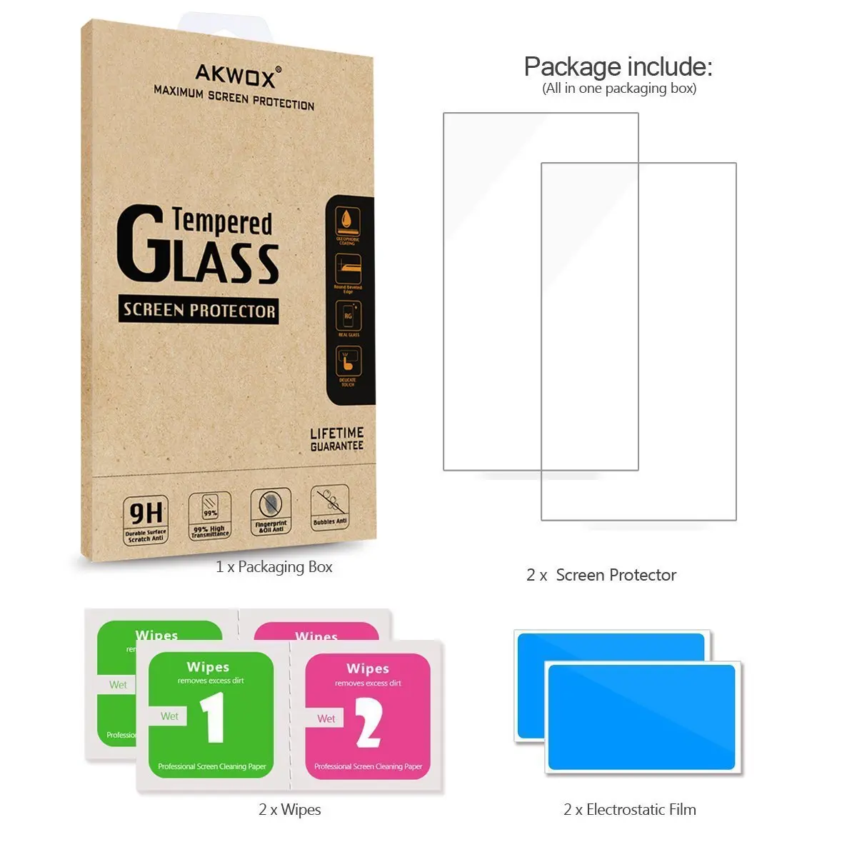 (Pack of 2) Tempered Glass Screen Protector for Nintendo Wii U, AKWOX 0.3mm 2.5D High Definition 9H | Premium Clear Screen Film - view 5