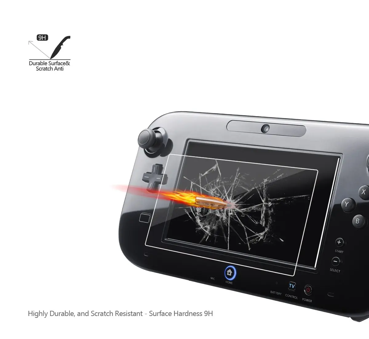 (Pack of 2) Tempered Glass Screen Protector for Nintendo Wii U, AKWOX 0.3mm 2.5D High Definition 9H | Premium Clear Screen Film - view 2
