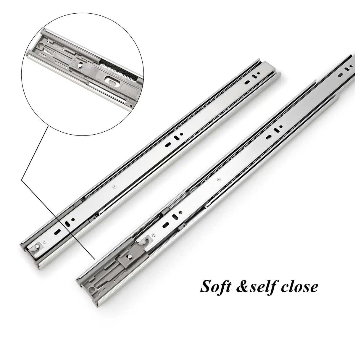 Gobrico 18-Inch Rear/Side Mount Soft Close Drawer Slides with Brackets | Full Extension Heavy Duty - view 5